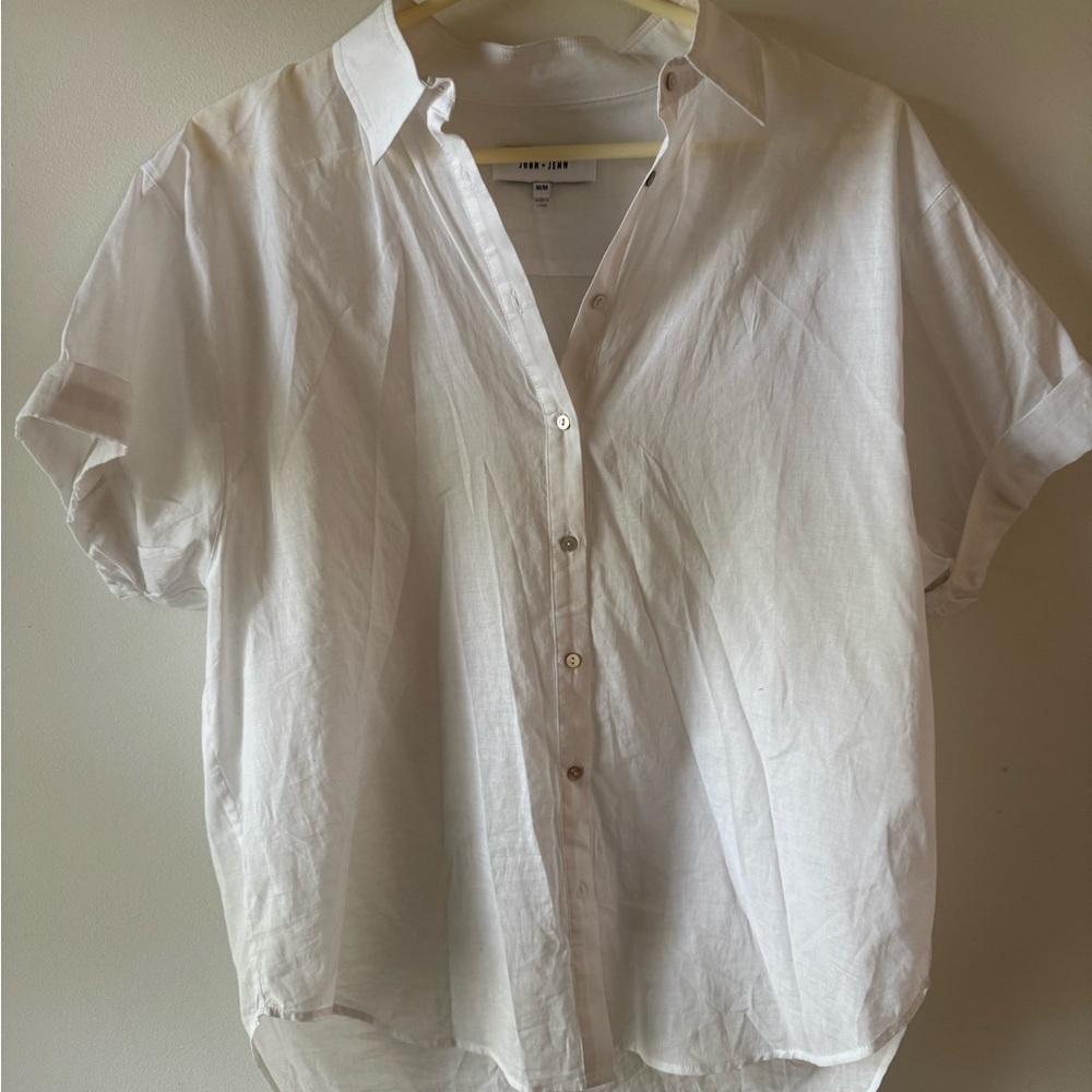 John + Jenn White Button Down Shirt